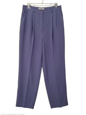 Bridgewater Women's Tailored Silk Pleat Front Pants - Purple